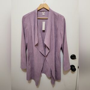 Chico's Soft Lavender Faux Suede Women's Blazer - Size 1 NWT